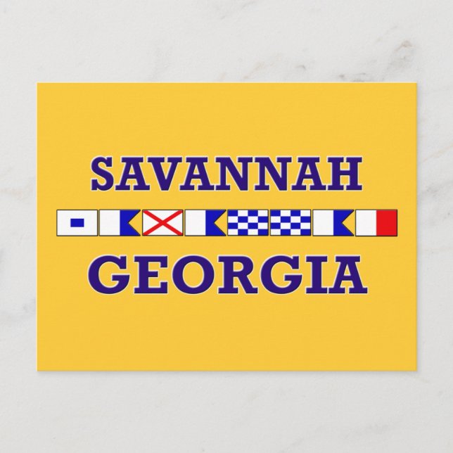 Savannah Nautical Flag Postcard Postkarte (Vorderseite)