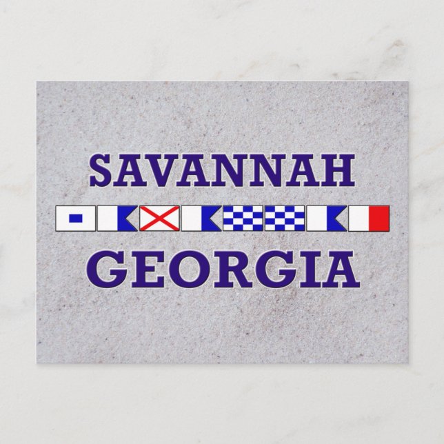 Savannah Nautical Flag Postcard Postkarte (Vorderseite)