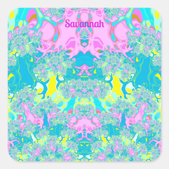 SAVANNAH ~ PASTEL PERFEKTION ~ QUADRATISCHER AUFKLEBER (Vorderseite)