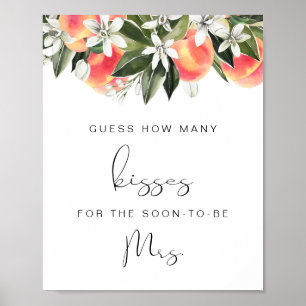 SAVANNAH Peach Guess How Many Kisses Brautparty Poster