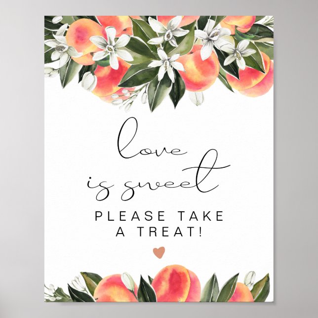 SAVANNAH Peach Liebe ist Sweet Leckerei Bevorzugun Poster (Vorne)