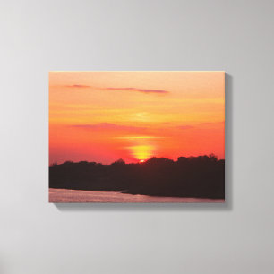 Savannah River Sunset Leinwand drucken