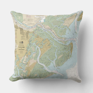 Savannah River und Wassaw Sound Nautical Chart Kissen