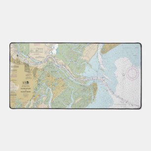 Savannah River und Wassaw Sound Nautical Chart Schreibtischunterlage