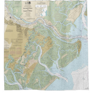 Savannah River und Wassaw Sound - Schönes Diagram Duschvorhang