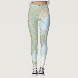 Savannah River und Wassaw Sound - Schönes Diagramm Leggings