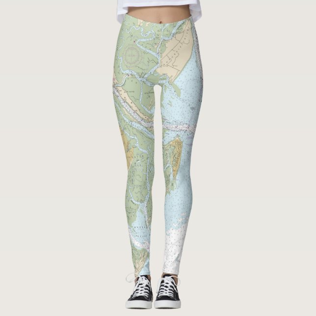 Savannah River und Wassaw Sound - Schönes Diagramm Leggings (Vorderseite)