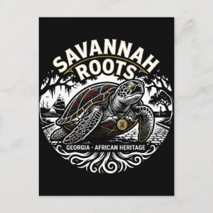 Savannah Roots Meeresschildkröte Afrikanisches Erb Postkarte