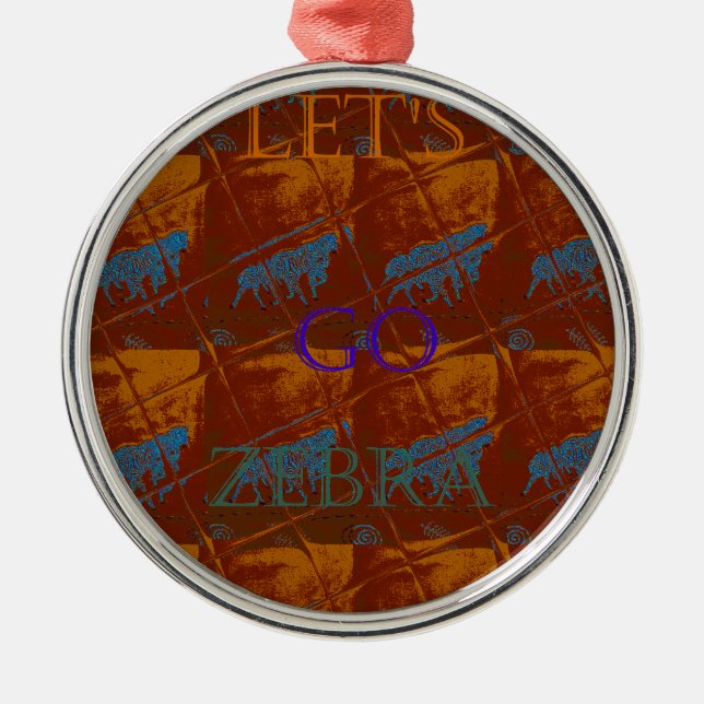 Savannah Safari Lasse Go Zebra Hakuna Matata mot Silbernes Ornament (Vorne)