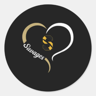 Savannah Savages Logo Halbherz Slogan Hs Runder Aufkleber