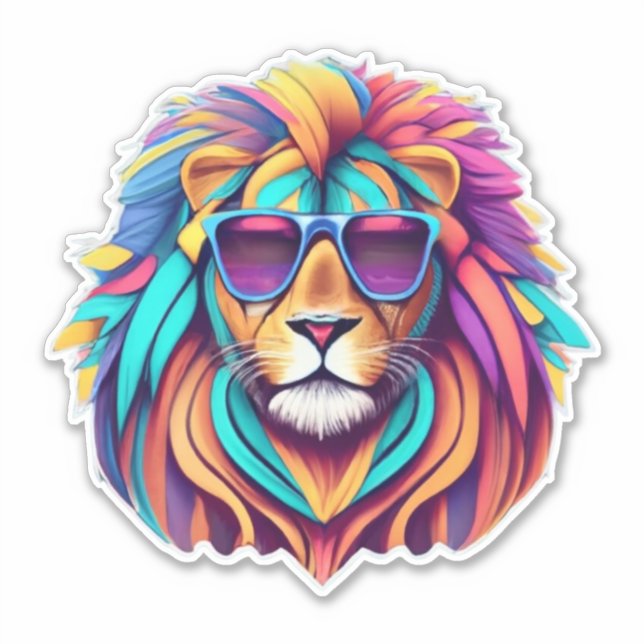 Savannah Serenity Lion Sticker Bliss (Vorderseite)