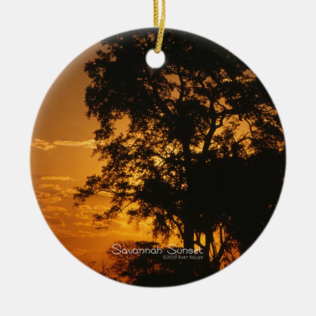 Savannah Sunset Keramik Ornament (Vorne)