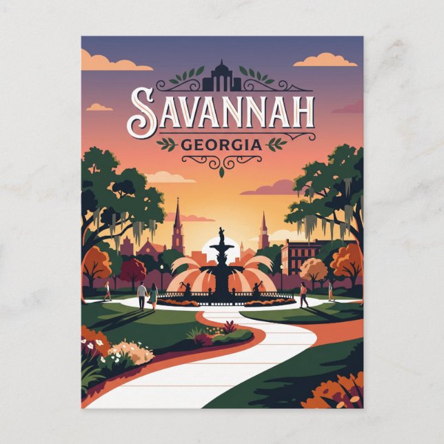 Savannah USA Postkarte (Vorderseite)