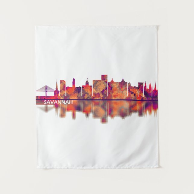 Savannah USA Skyline Wandteppich (Vorderseite)