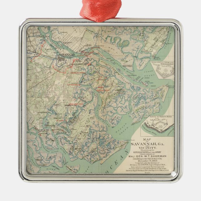 Savanne, GA und Nähe Silbernes Ornament (Vorne)