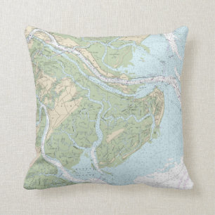 Savanne-Tybee Insel-Seediagramm-Kissen Kissen