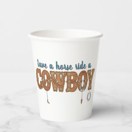save a horse ride a cowboy pappbecher