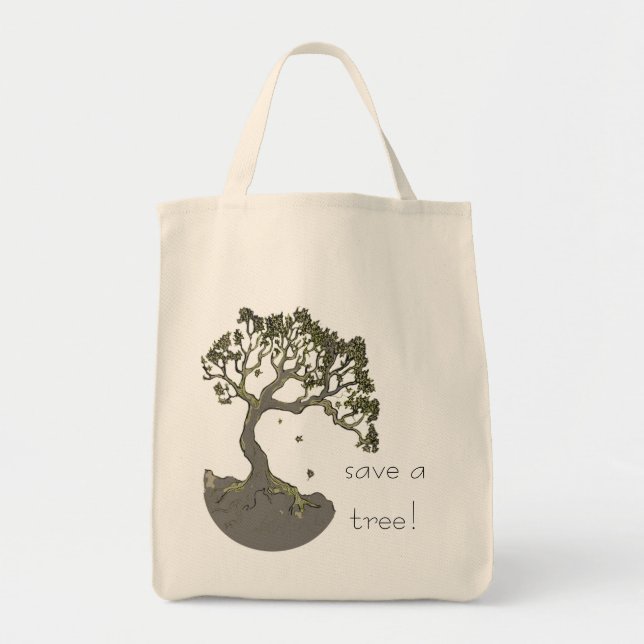 Save a Tree!  Tree Art Shopping Bag Tragetasche (Vorne)