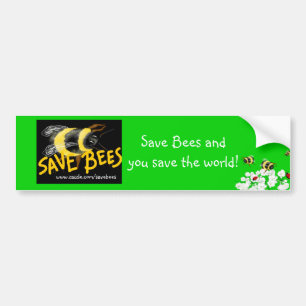 SAVE BEES and Save the world Autoaufkleber