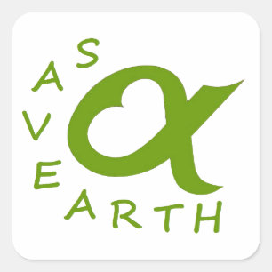 Save Earth Planet Quadratischer Aufkleber