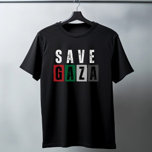 SAVE GAZA schwarzes T-Shirt für Männer