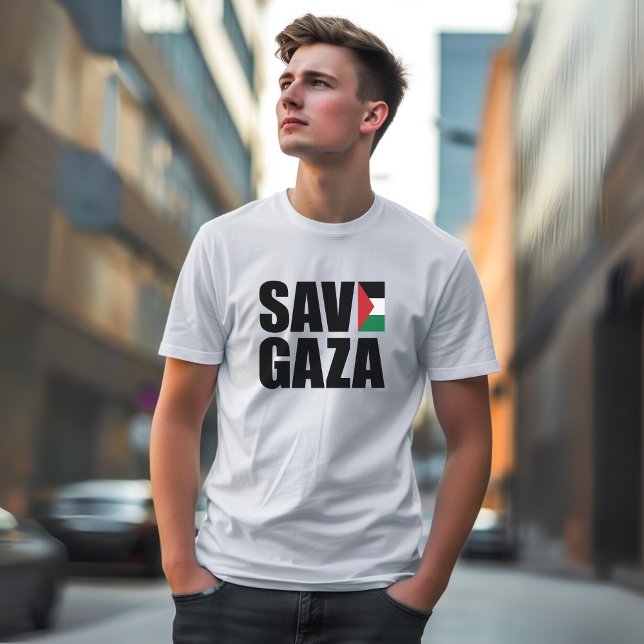 SAVE GAZA t-shirt blanc pour homme (Créateur téléchargé)