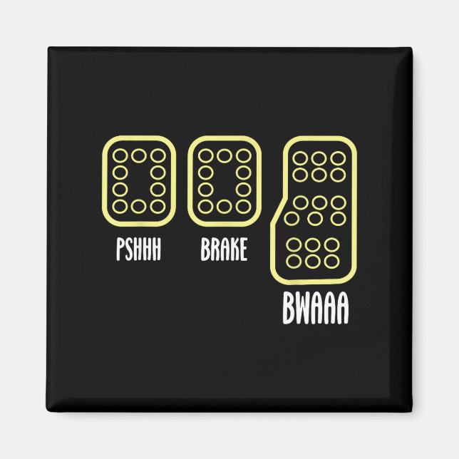 Save Manual Pedal Shift Diagram Car Racing Funny Q Magnet (Vorne)