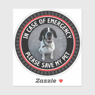 SAVE MY PET Safety Alert Custom Photo Modern  Aufkleber