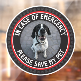 SAVE MY PET Safety Alert Custom Photo Modern Fensteraufkleber