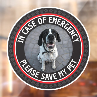 SAVE MY PET Safety Alert Custom Photo Modern  Fensteraufkleber