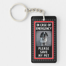SAVE MY PET Safety Alert Custom Photo Modern Schlüsselanhänger