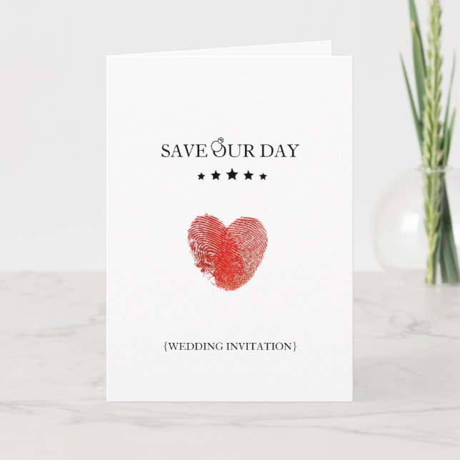 Save our day announcement folded invitation card karte (Vorderseite)