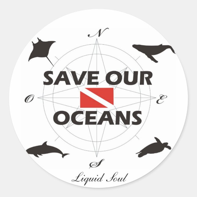 Save Our Oceans - Sticker (Vorderseite)