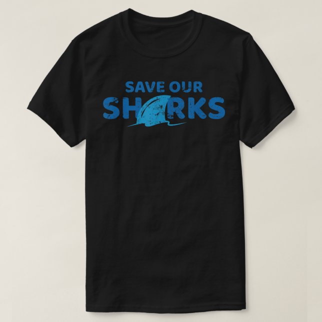Save Our Sharks T-Shirt Shark Lover Anti Finning  (Design vorne)