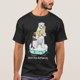 Save The Antarctic Global Warming Polar Bear Clima T-Shirt