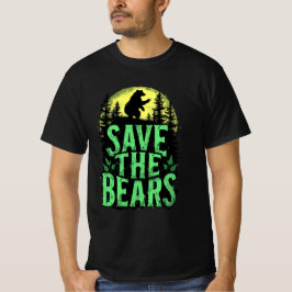 Save The Bears Wildlife Conservation Grunge Forest T-Shirt