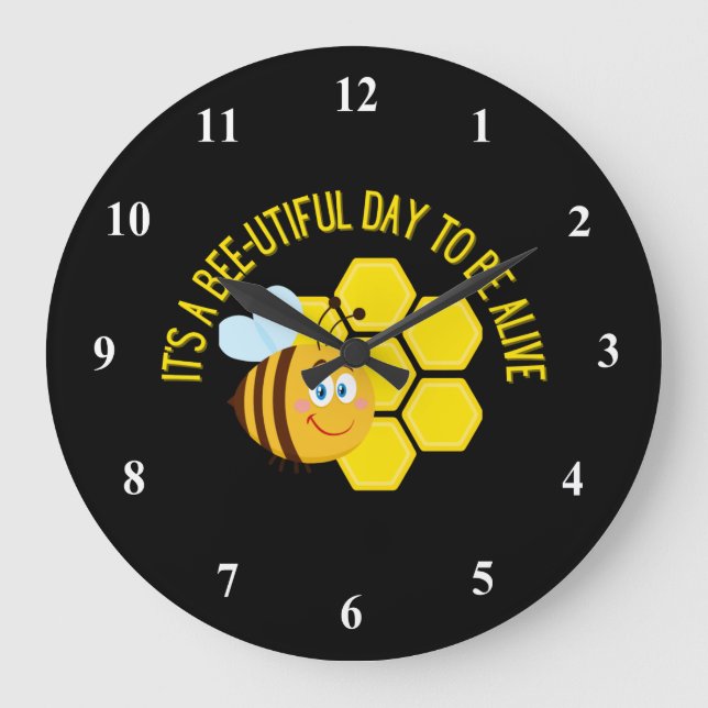 Save the Bees BEE Slogan Quotes Awareness Gifts Große Wanduhr (Vorderseite)