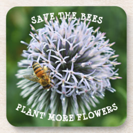 Save the Bees Globe Thistle Floral Getränkeuntersetzer