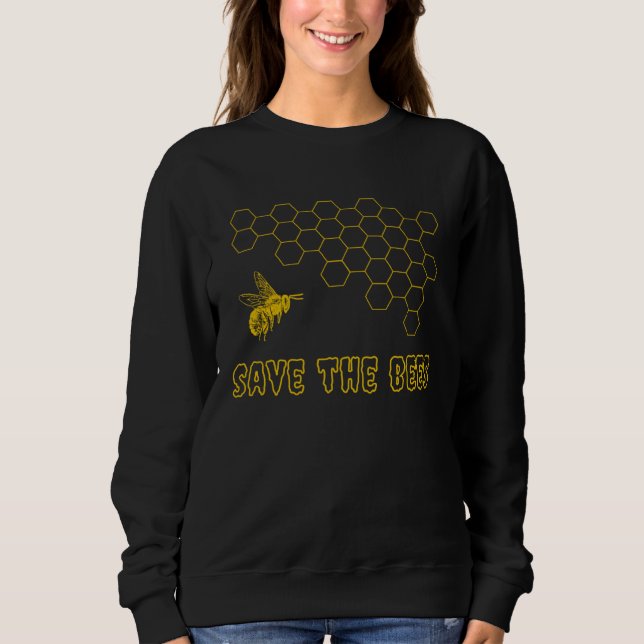 Save The Bees Goth Emo Environmentalist Black and  Sweatshirt (Vorderseite)