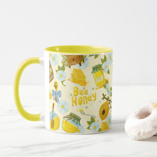 Save the Bees Inspirational Bee Honey Lover Gift  Tasse (Mit Donut)