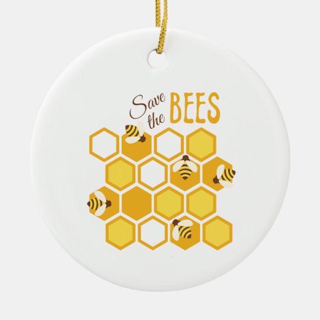 Save the Bees Keramik Ornament (Vorne)