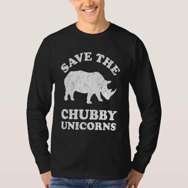 Save The Chubby Unicorns Rhino   Animal Rights Act T-Shirt (Vorderseite)