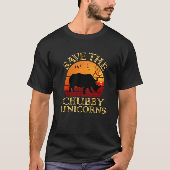 Save The Chubby Unicorns Rhino  Animal Rights Acti T-Shirt (Vorderseite)