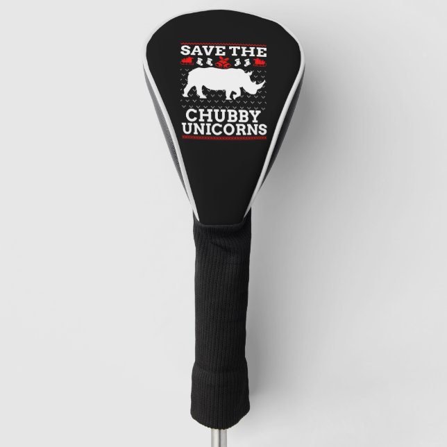Save The Chubby Unicorns Rhino Ugly Christmas Rhin Golf Headcover (Vorderseite)