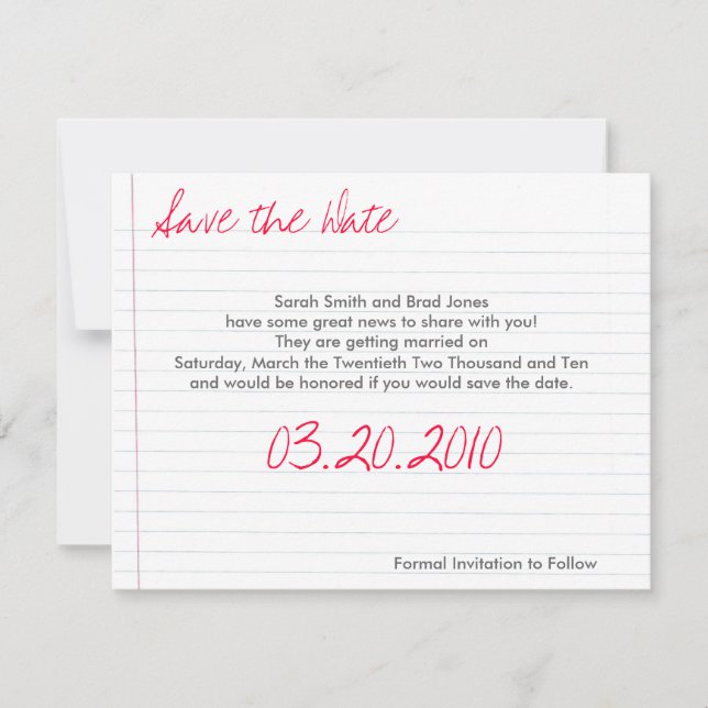Save the Date (Vorderseite)