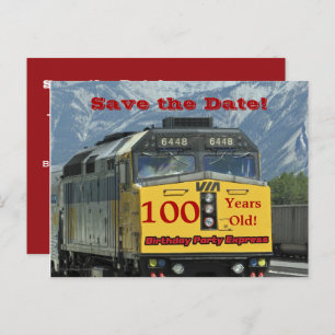 Save the Date 100. Geburtstagsfeier Postkarte