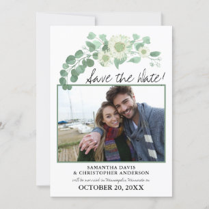 Save the Date 2 Fotos Eukalyptus Grüne Einladung