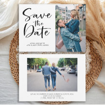 2 Photo Brush Script Wedding Enregistrer la date