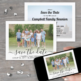 Save The Date 2 Photo Famille Reunion Party Moderne Élégant Scri