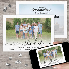 Save The Date 2 Photo Famille Reunion Party Moderne Élégant Scri
